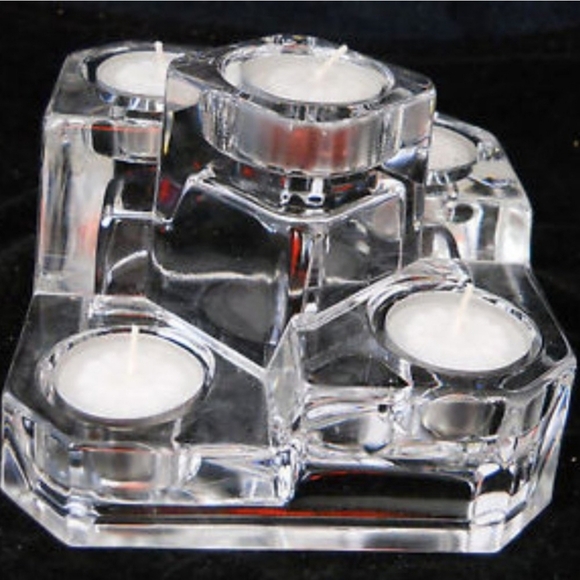 PARTYLITE Heavy Crystal Castle Candle Holder 5 Tier Votive Tea Light Christmas - Picture 2 of 7